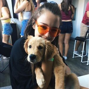 Clear Oversized Orange Sunglasses